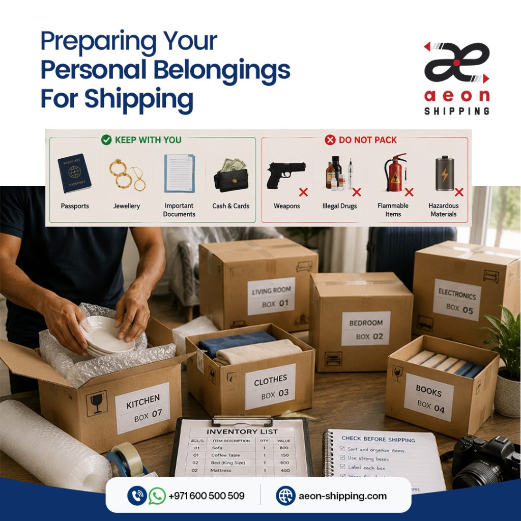 preparing your personal belonging for shipping