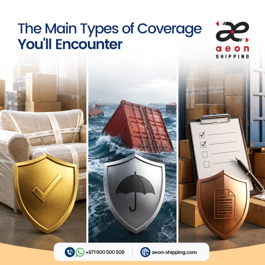 Types of insurance coverage for household goods shipping