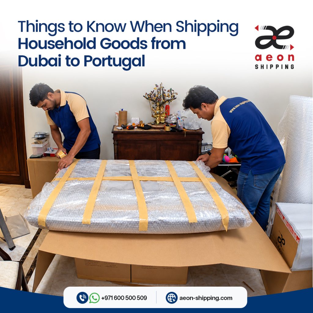 shipping household goods from dubai to portugal